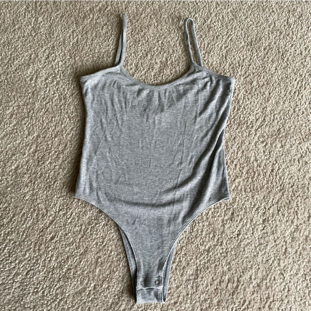 Gray Tank Top Bodysuit